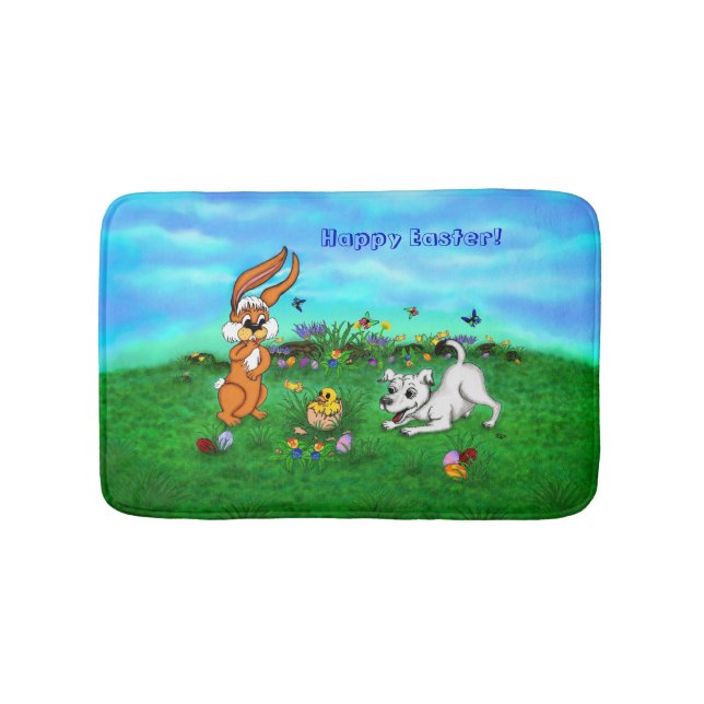 Easter - Puppy Capo Rabbit and Chick Bath Mat (Front)