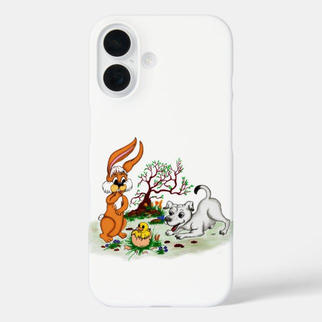 Easter - Puppy Capo Rabbit and Chick Case-Mate iPhone Case (Back)