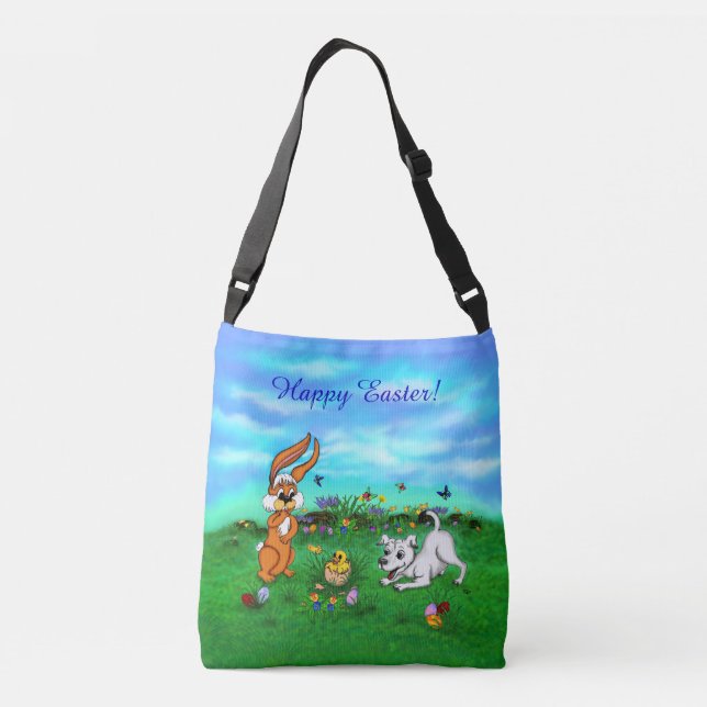 Easter - Puppy Capo Rabbit and Chick Crossbody Bag (Back)