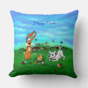 Easter - Puppy Capo Rabbit and Chick Cushion