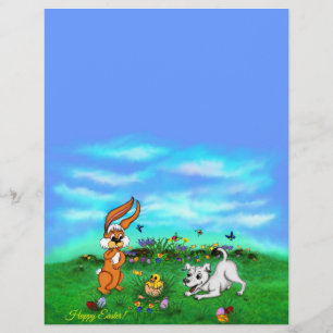 Easter - Puppy Capo Rabbit and Chick Letterhead