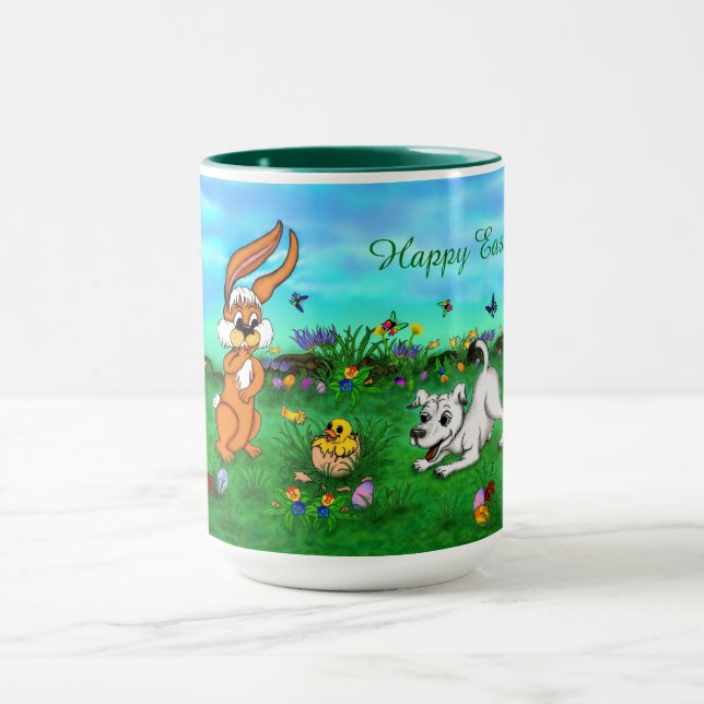 Easter - Puppy Capo Rabbit and Chick Mug (Center)