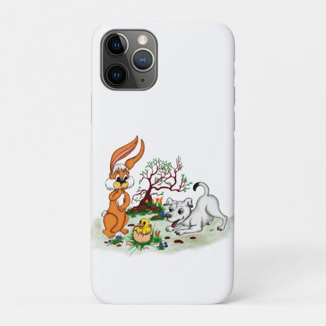 Easter - Puppy Capo with Rabbit and Chick Case-Mate iPhone Case (Back)