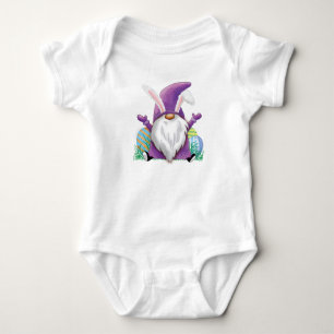 Easter Purple Gnome Baby Bodysuit