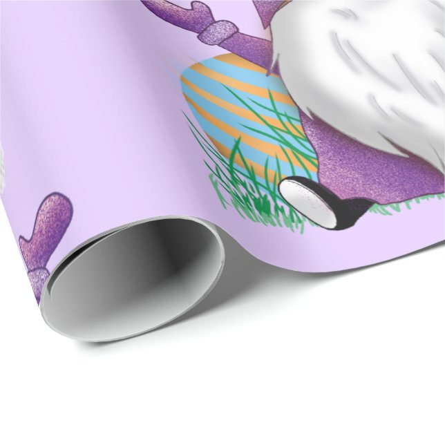 Easter Purple Gnome   Wrapping Paper (Roll Corner)