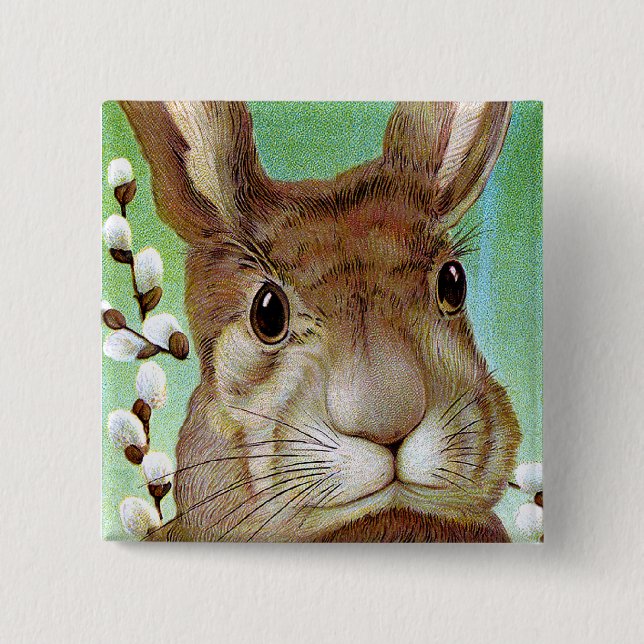 Easter Rabbit 15 Cm Square Badge (Front)