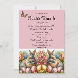 Easter Rabbit and Egg Hunt Holiday  Invitation
