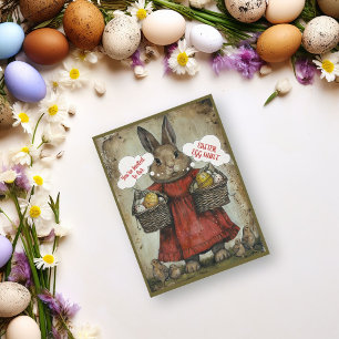 Easter Rabbit and Eggs Easter Egg Hunt Holiday Postcard
