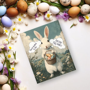 Easter Rabbit and Eggs Easter Egg Hunt Holiday Postcard