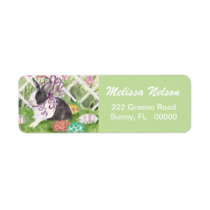 Easter Rabbit and Eggs Return Address Label