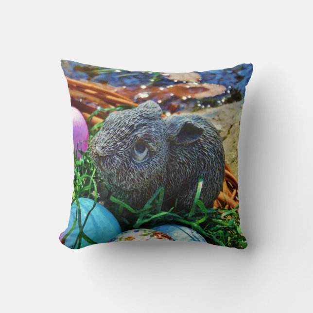 Easter Rabbit and golf ball basket Cushion (Front)