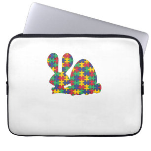 Easter Rabbit Autism Awareness Puzzle Piece Autist Laptop Sleeve