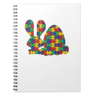Easter Rabbit Autism Awareness Puzzle Piece Autist Notebook