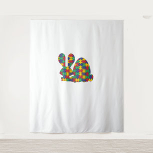 Easter Rabbit Autism Awareness Puzzle Piece Autist Tapestry