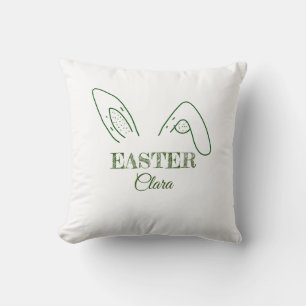 Easter rabbit bunny ears add name text editable te cushion