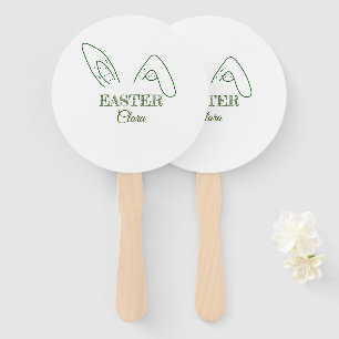 Easter rabbit bunny ears add name text editable te hand fan