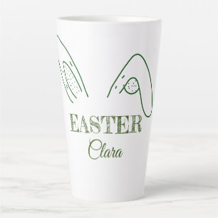 Easter rabbit bunny ears add name text editable te latte mug