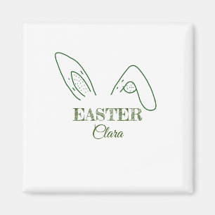 Easter rabbit bunny ears add name text editable te magnet