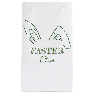 Easter rabbit bunny ears add name text editable te small gift bag