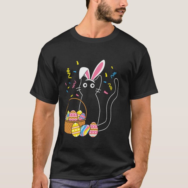 Easter Rabbit Cat T-Shirt (Front)