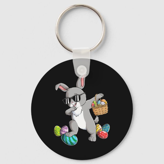 Easter Rabbit Cool Dabbing Bunny Egg Easter Boys G Key Ring (Front)