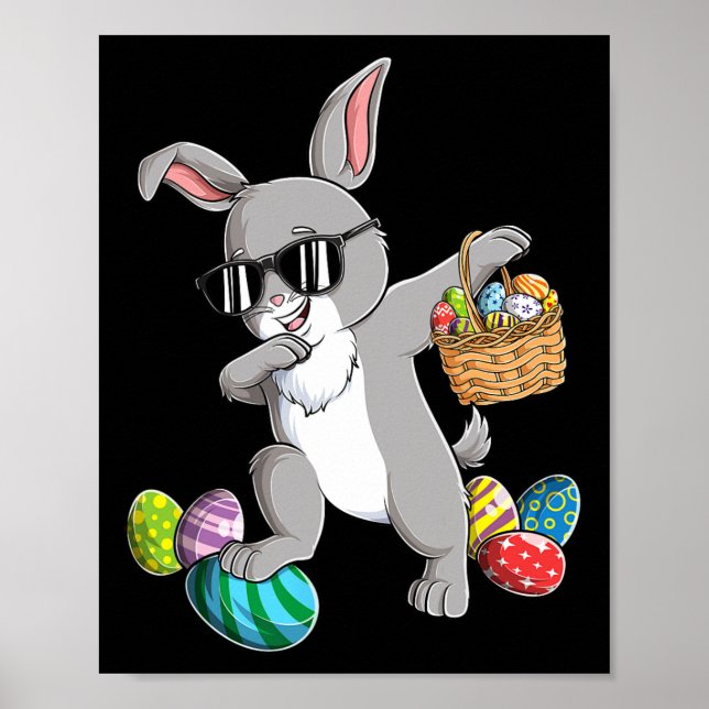 Easter Rabbit Cool Dabbing Bunny Egg Easter Boys G Poster (Front)
