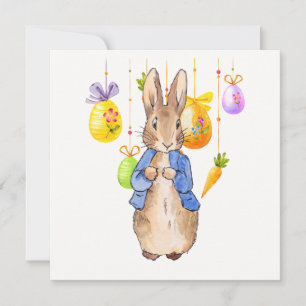 Easter Rabbit Easter Eggs  Holiday Card