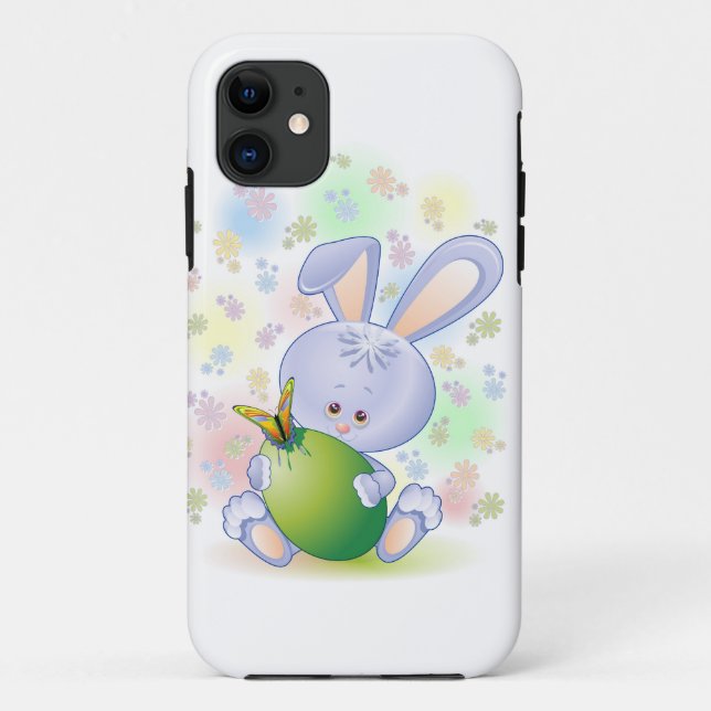 Easter Rabbit Egg and Flowers iPhone 5 Case (Back)
