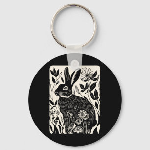 Easter Rabbit Flowers Nature Bunny Lovers, Women, Key Ring