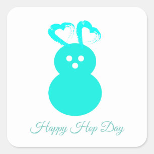 Easter Rabbit Heart Sticker Happy Hop Day