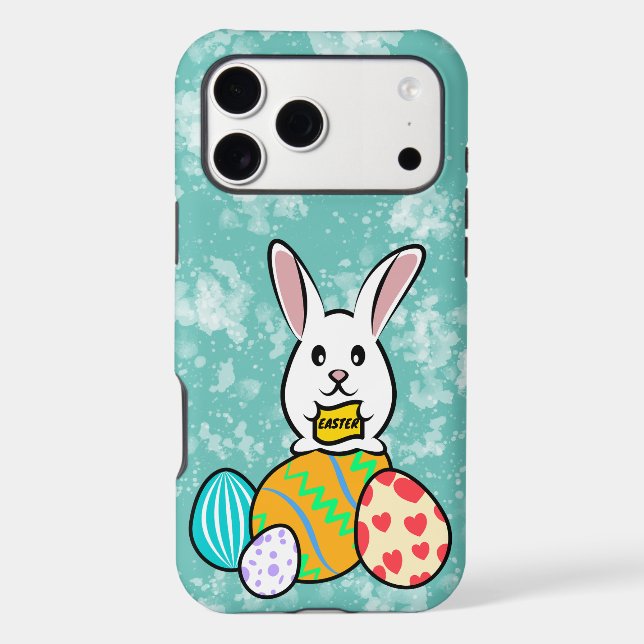 Easter Rabbit Holding a Banner on Easter Eggs (Back)