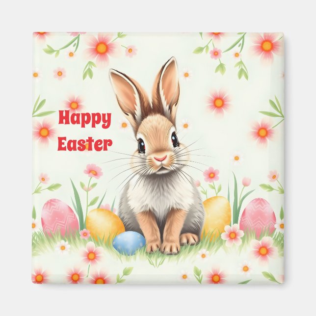 Easter Rabbit Holiday Modern Collection Magnet (Front)