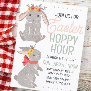 Easter Rabbit Hoppy Hour Brunch and Egg Hunt  Postcard