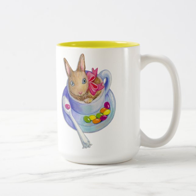 Easter Rabbit in Tea Cup (Right)