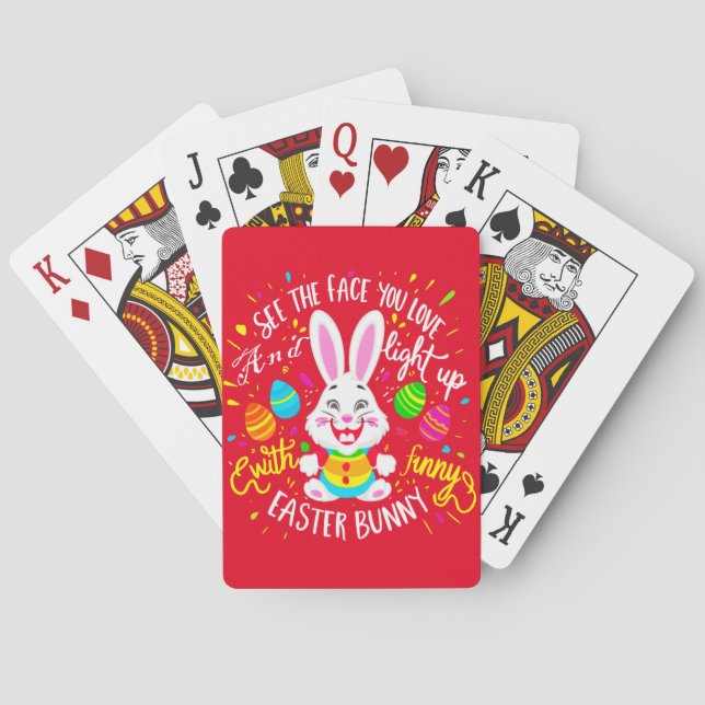 Easter Rabbit Lover Gifts Playing Cards (Back)