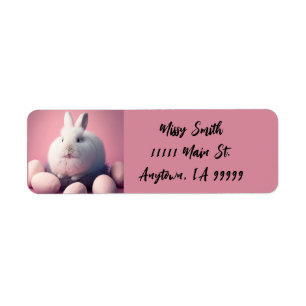 Easter Rabbit on a Nest Return Address Label