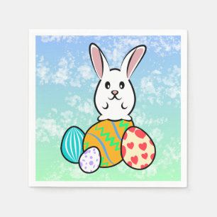 Easter Rabbit on Easter Eggs Napkin