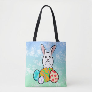 Easter Rabbit on Easter Eggs Tote Bag