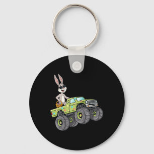Easter Rabbit Riding Monster Truck Fun Boys Girls  Key Ring