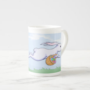 Easter Rabbit Run Bone China Mug