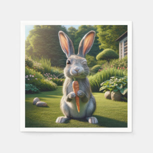 Easter Rabbit With a Carrot Napkin