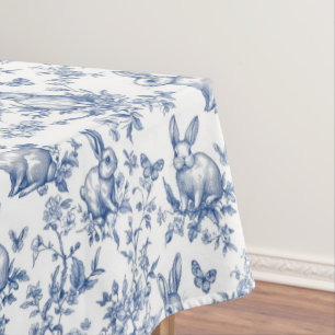Easter Rabbits Chinoiserie Pattern Tablecloth