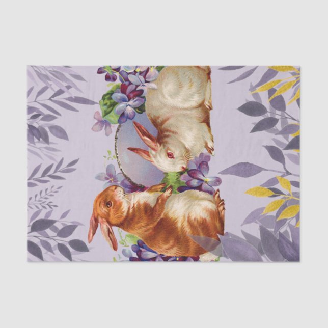 Easter Rabbits in a Purple Wonderland Tissue Paper (Front)