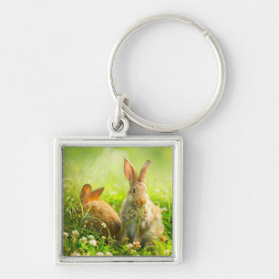 Easter Rabbits Key Ring