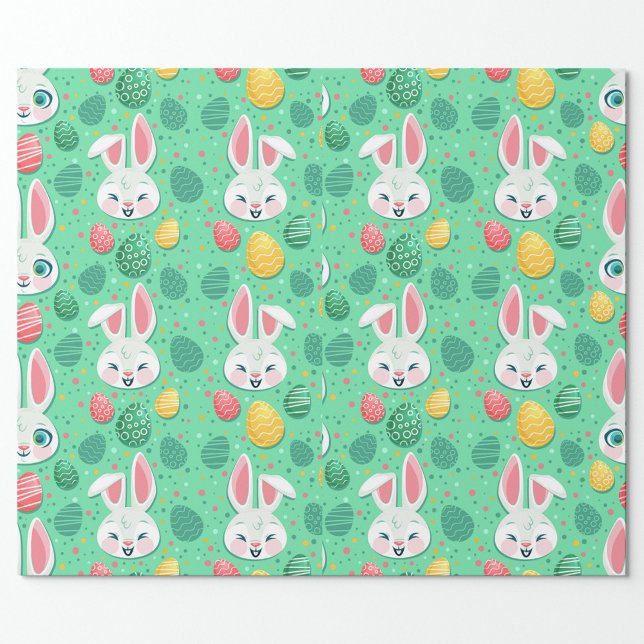 Easter Rabbits Wrapping Paper (White Rabbit Easter Wrapping Paper!)