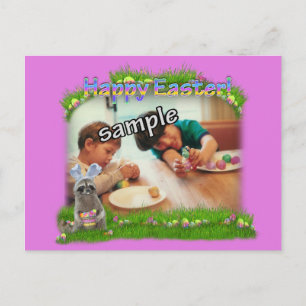 Easter Racoon Bandit Photo Frame Holiday Postcard