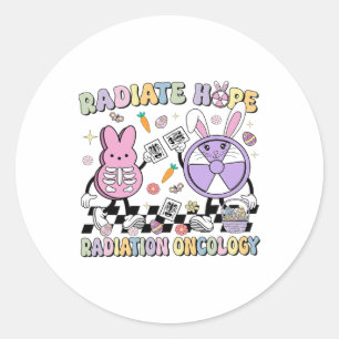 Easter Radiate Hope Radiation Oncology Nurse Xray  Classic Round Sticker