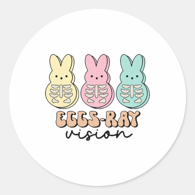Easter Radiology Bunny Eggs-ray Vision Xray Tech R Classic Round Sticker (Front)