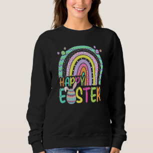 Easter Rainbow Bunny Easter Rabbit Egg Hunting Bas Sweatshirt