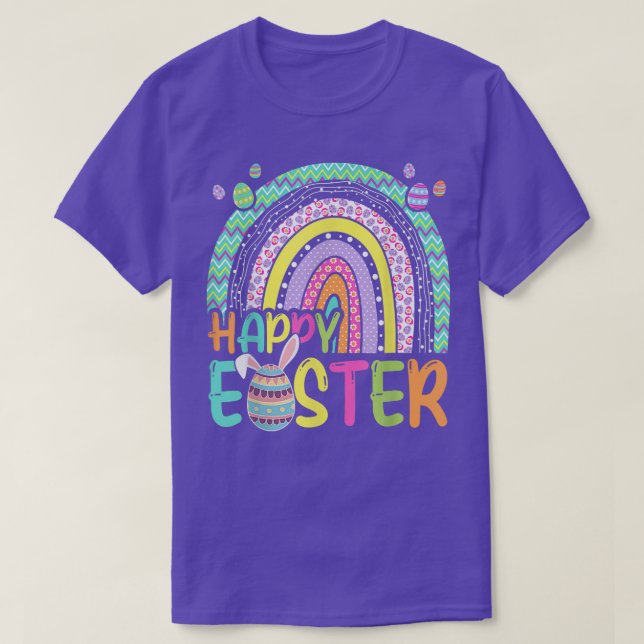 Easter Rainbow Bunny Easter Rabbit Egg Hunting Bas T-Shirt (Design Front)